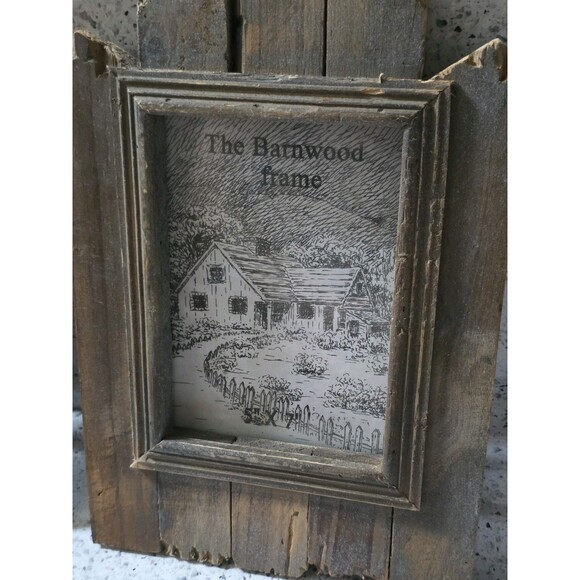 2x Barnyard Reclaimed Rustic Wood Photo Frame Primitive Set 7"x6" Farmhouse Pic - Picture 15 of 16